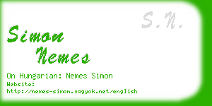 simon nemes business card